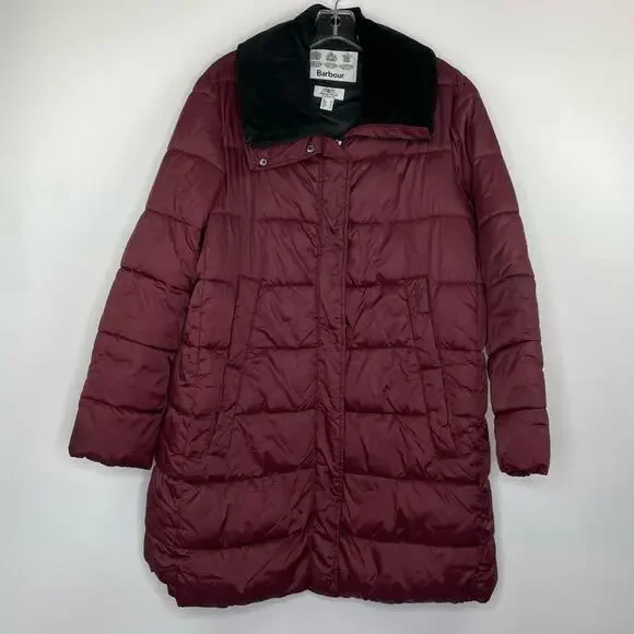 Barbour Darcy Quilt Women's Puff Coat Maroon US size 12